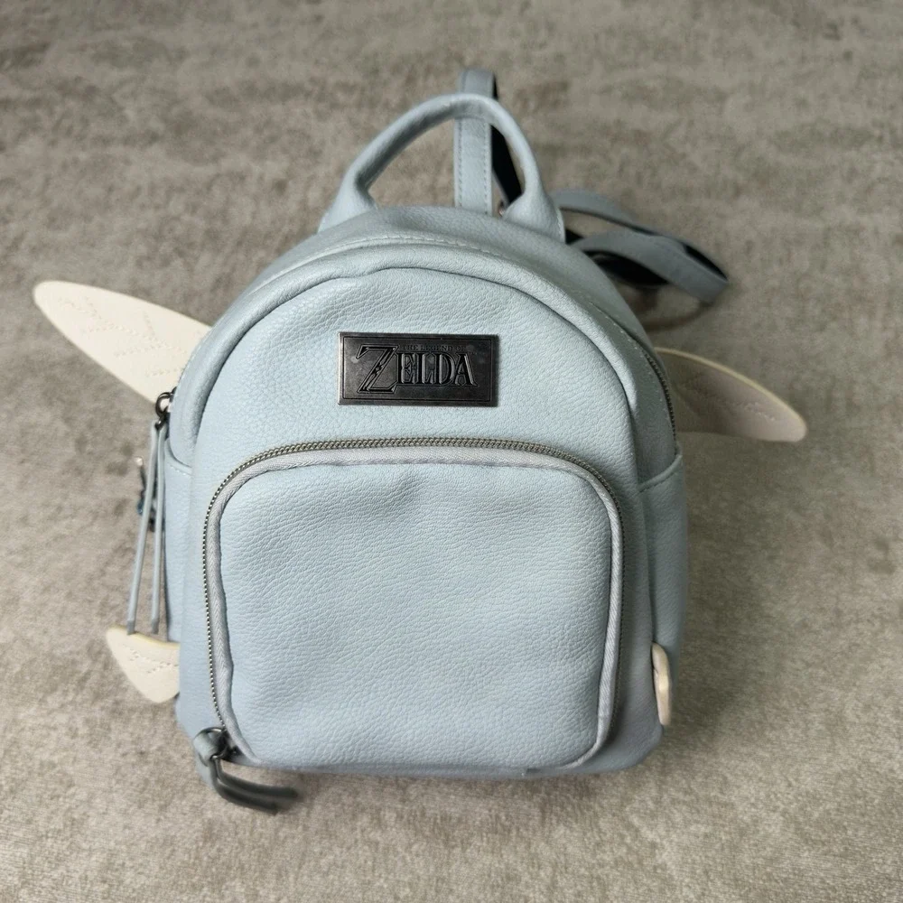 The Legend of Zelda Navi Mini Backpack Light Blue Zippered Inner Map Print